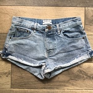 One Teaspoon Mid Rise Denim Shorts